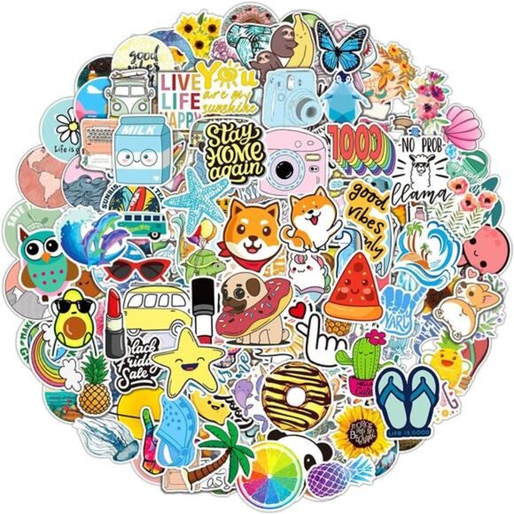 200 PCS Water Bottle Stickers for Kids Teens, Cute Vinyl Laptop Sticker - Picture 1 of 6